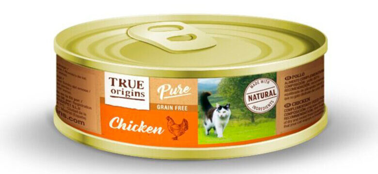 True Origins Pure Adult Pollo Lata Para Gatos